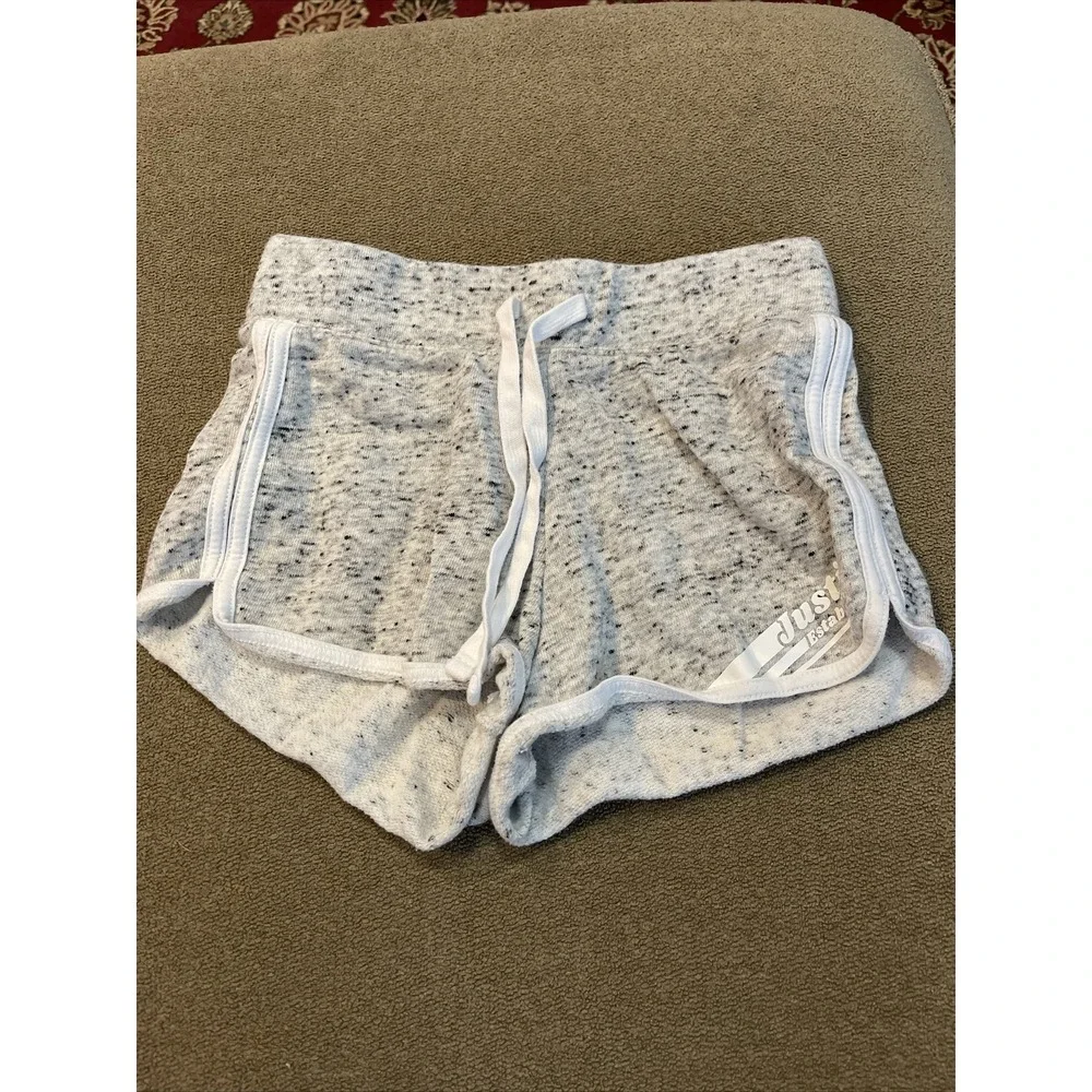 Justice Size 10 Grey Stretch Casual Shorts Girls Drawstring (AH)